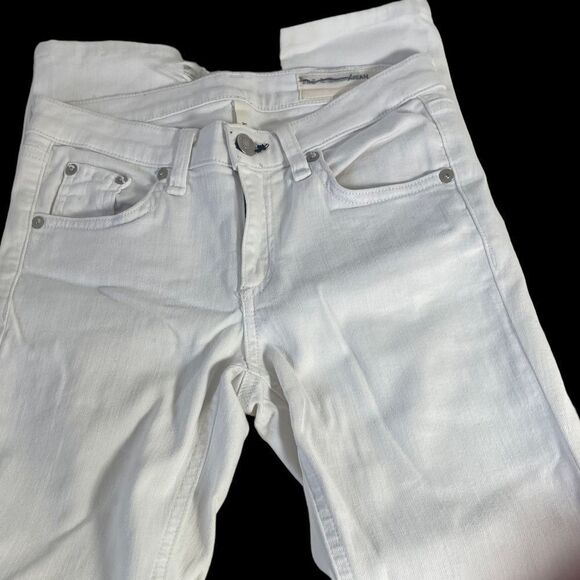 Rag & Bone Bright White Skinny Mid Rise Jeans Sz 24 - Picture 2 of 9
